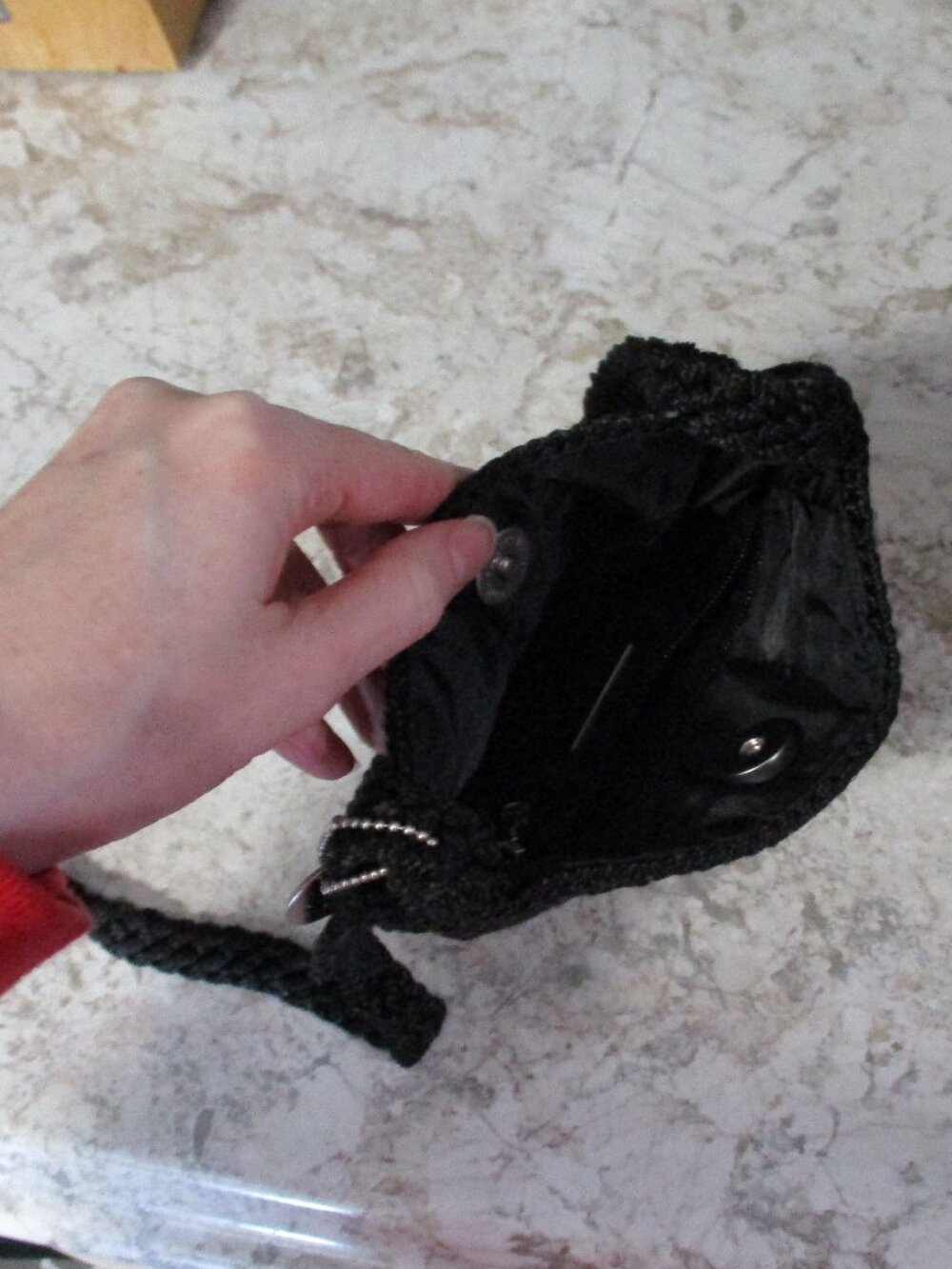The SAK small/mini black crochet crossbody bag/purse, festival, boho - Picture 5 of 9